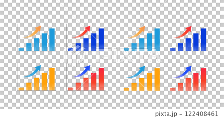 Set of rising gradient arrows and graphs Set of rising gradient arrows and graphs 122408461