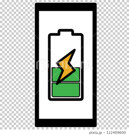 Charging symbol displayed on smartphone Charging symbol displayed on smartphone 122409600