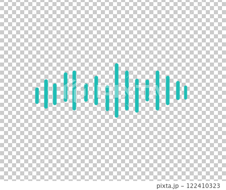 緑色の音声波形のシンプルなイラスト 緑色の音声波形のシンプルなイラスト 122410323