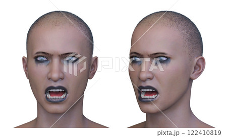 男性の顔アップ 122410819