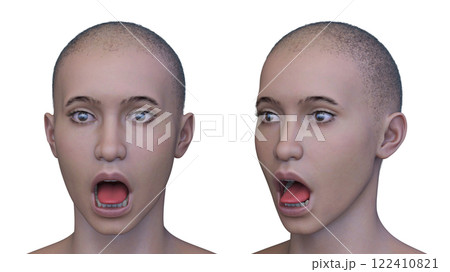 男性の顔アップ 122410821