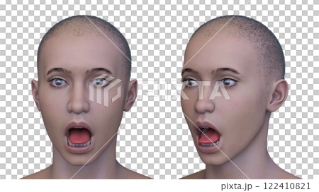 男性の顔アップ 122410821