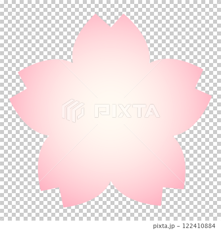 桜の花のシンプルな春色グラデーションフレーム背景　ベクターイラスト 122410884