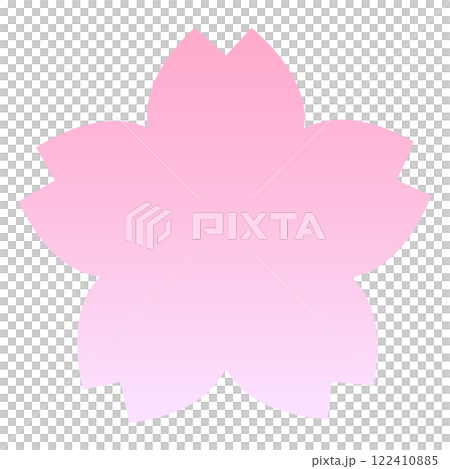 桜の花のシンプルな春色グラデーションフレーム背景　ベクターイラスト 122410885