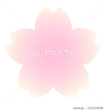 桜の花のシンプルな春色グラデーションフレーム背景　ベクターイラスト 122410886