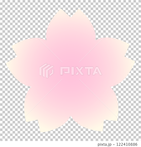 桜の花のシンプルな春色グラデーションフレーム背景　ベクターイラスト 122410886
