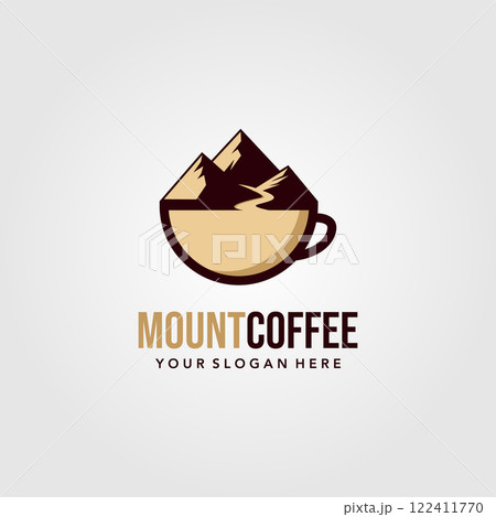 mountain coffee cup creative logo vector illustration design mountain coffee cup creative logo vector illustration design 122411770