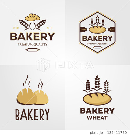 vintage bakery logo set vector illustration design 122411780