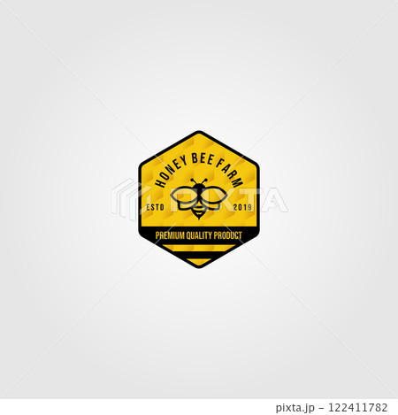 bumblebee logo village farm vector illustration design 122411782