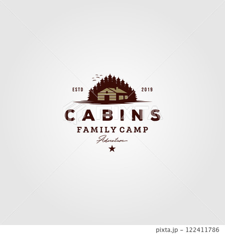 vintage cabins logo vector illustration design vintage cabins logo vector illustration design 122411786