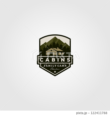 vintage cabins logo vector illustration design vintage cabins logo vector illustration design 122411788