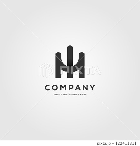 letter m fence logo minimalist vector illustration design letter m fence logo minimalist vector illustration design 122411811
