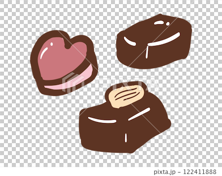 チョコレートの入ったハートのイラスト 122411888