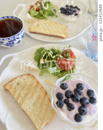 健康　ワンプレ－ト朝食　パン 122412689