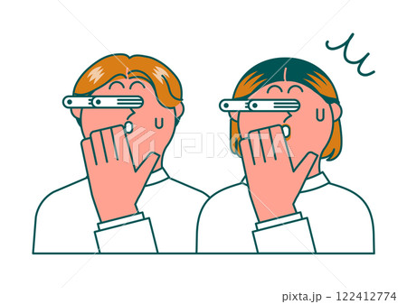 驚く男女のイラスト 122412774