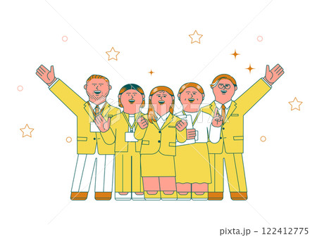 スーツを着ている笑顔の男女のイラスト 122412775