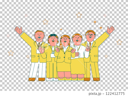 スーツを着ている笑顔の男女のイラスト 122412775