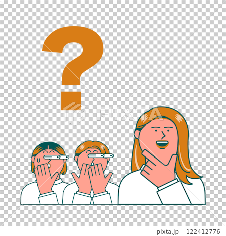 驚く男女のイラスト 122412776