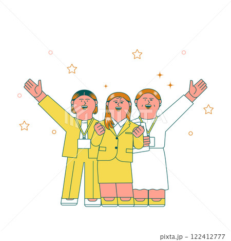 スーツを着ている笑顔の女性のイラスト 122412777