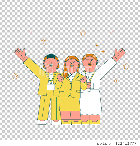 スーツを着ている笑顔の女性のイラスト 122412777