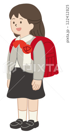 新一年生の女子のベクターイラスト 新一年生の女子のベクターイラスト 122412825