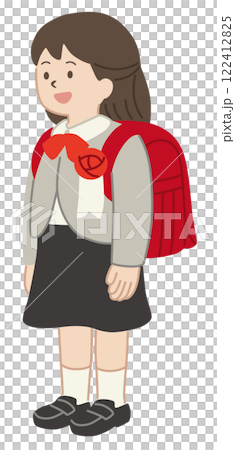 新一年生の女子のベクターイラスト 新一年生の女子のベクターイラスト 122412825