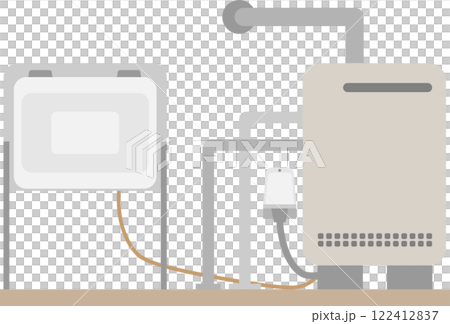 シンプルな石油給湯器のイメージ素材 シンプルな石油給湯器のイメージ素材 122412837