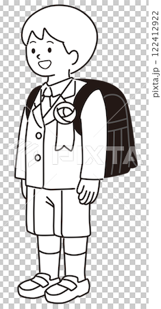 Vector illustration of a boy in the first grade 122412922