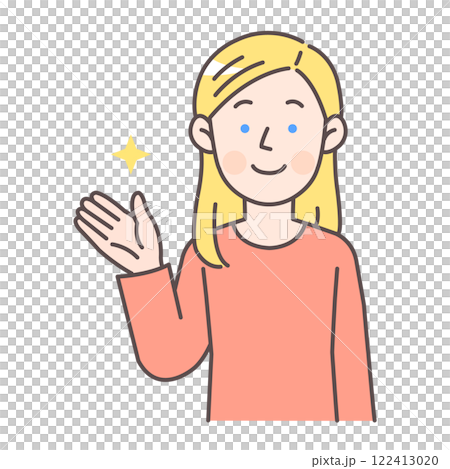 A white woman guiding 122413020