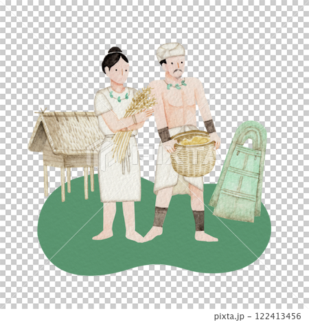 彌生時代日本史水彩插圖 122413456