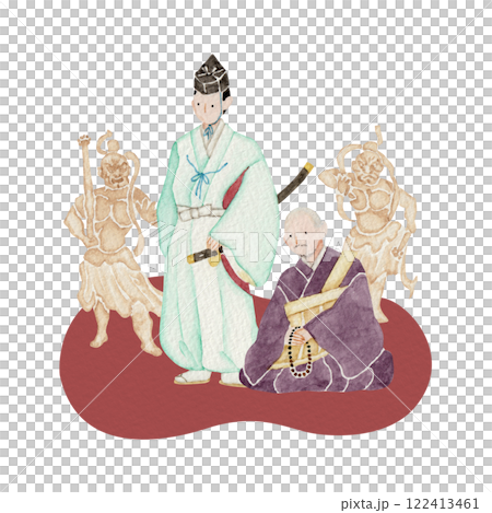 鎌倉時期日本歷史水彩插圖 122413461