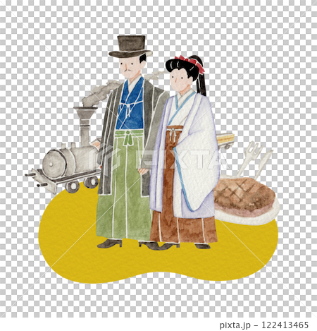 明治時期日本歷史水彩插圖 明治時期日本歷史水彩插圖 122413465