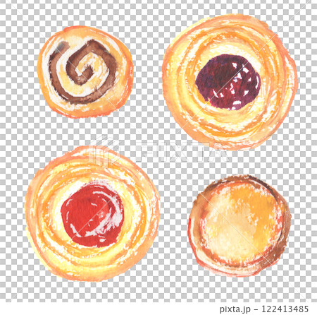 各種餅乾的水彩插圖 各種餅乾的水彩插圖 122413485