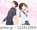 横顔の学生_①A案_キャラ男女、桜、EFF背景全部入り 122413869