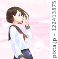 横顔の学生_①A案_キャラ女子_EFF背景_桜なし 122413875