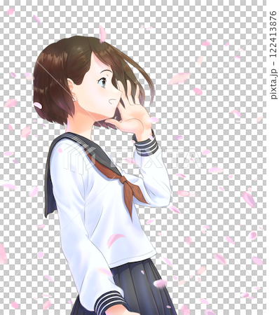 Profile of a student_① Plan A_Character girl, cherry blossom petals 122413876