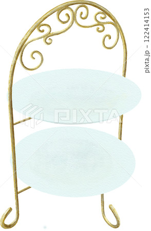 アフタヌーンティーに使われるケーキスタンドのイラスト素材 アフタヌーンティーに使われるケーキスタンドのイラスト素材 122414153