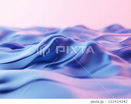 Abstract Blue Fabric Waves -  A Dreamy and Serene Background 122414342