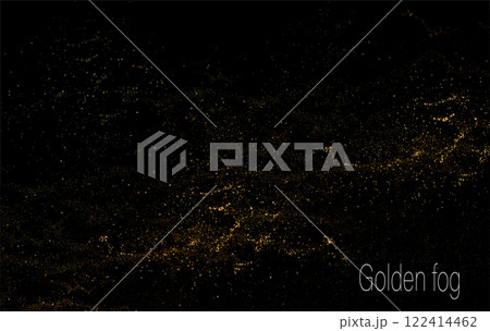Isolated illustration of golden shade, wavy tinsel fog, design element Isolated illustration of golden shade, wavy tinsel fog, design element 122414462