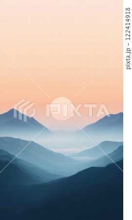 Serene Mountain Landscape at Sunset 122414918