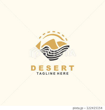 Desert wilderness logo outdoor adventure emblems, badges patches design element 122415154