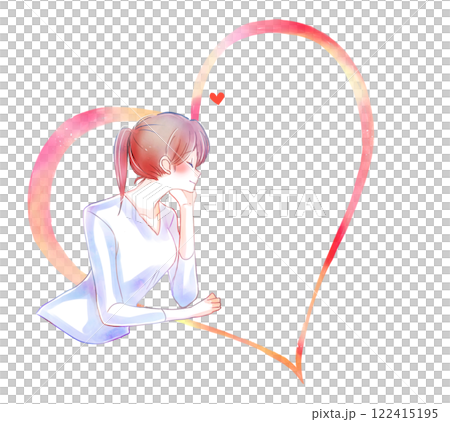 恋する女性 笑顔 ハート 恋する女性 笑顔 ハート 122415195