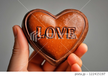 LOVEと書かれたハートのチョコレート 122415197