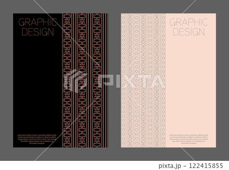 The design is patterned in an ethnic style. A template for a cover, banner, poster, postcard and corporate design. It is ideal for interior and decorative creativity 122415855