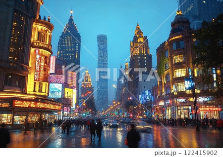 海外の都心部の夜景 海外の都心部の夜景 122415902