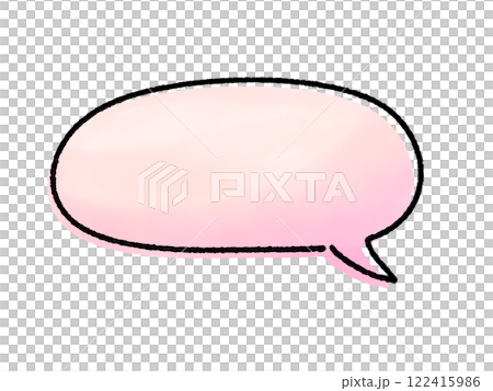 吹き出し素材　手描き　水彩グラデーション（ピンク系） 122415986