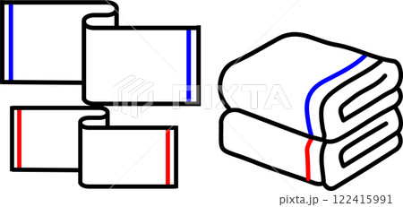 シンプルなタオルのイラストアイコン シンプルなタオルのイラストアイコン 122415991