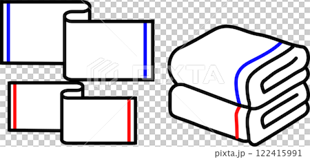 シンプルなタオルのイラストアイコン シンプルなタオルのイラストアイコン 122415991
