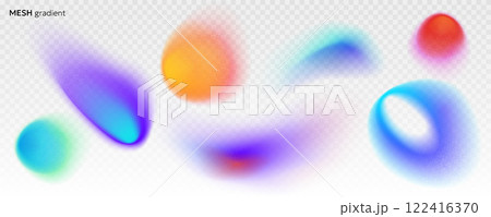 Set of soft blurry gradients various shapes. Colorful fluid paint, spots, color gradations with soft noise, grainy texture. Abstract isolated creative design elements for posters, print, web etc. Set of soft blurry gradients various shapes. Colorful fluid paint, spots, color gradations with soft noise, grainy texture. Abstract isolated creative design elements for posters, print, web etc. 122416370