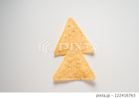 Tortilla cheese chips isolated Tortilla cheese chips isolated 122416763
